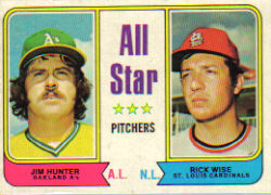 1974 Topps Baseball Cards      339     Jim Hunter/Rick Wise AS